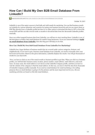 how can i build my own b2b email database from