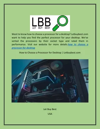 How to Choose a Processor for Desktop  Letbuybest.com