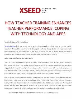 How Teacher Training Apps Enhances Teacher Performance