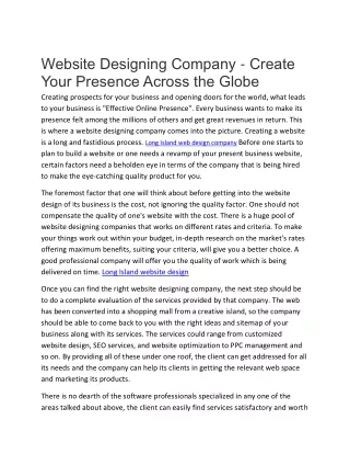 Long Island web design company