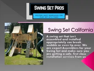 Swing set Installation Los Angeles