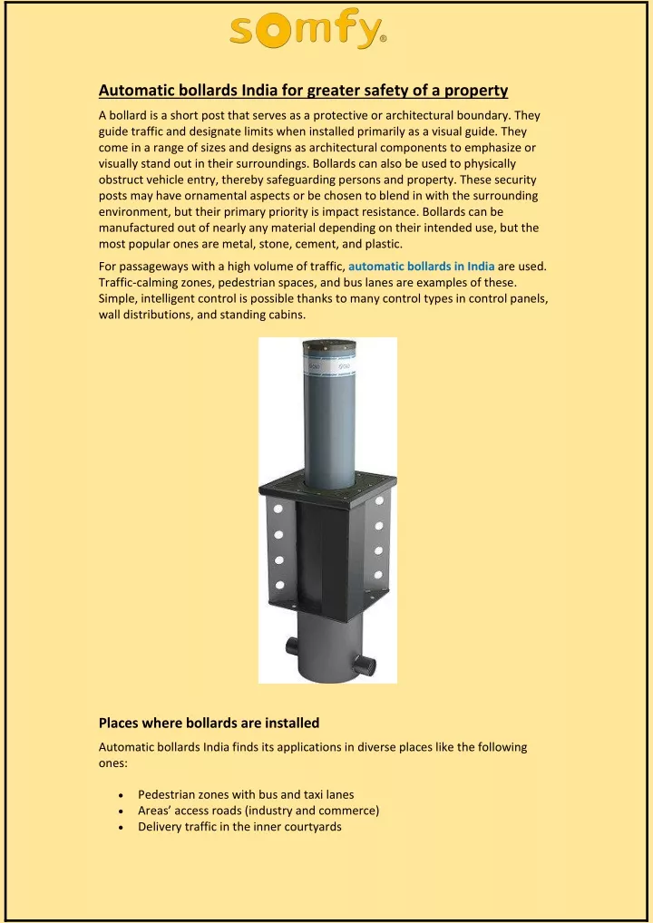 automatic bollards india for greater safety