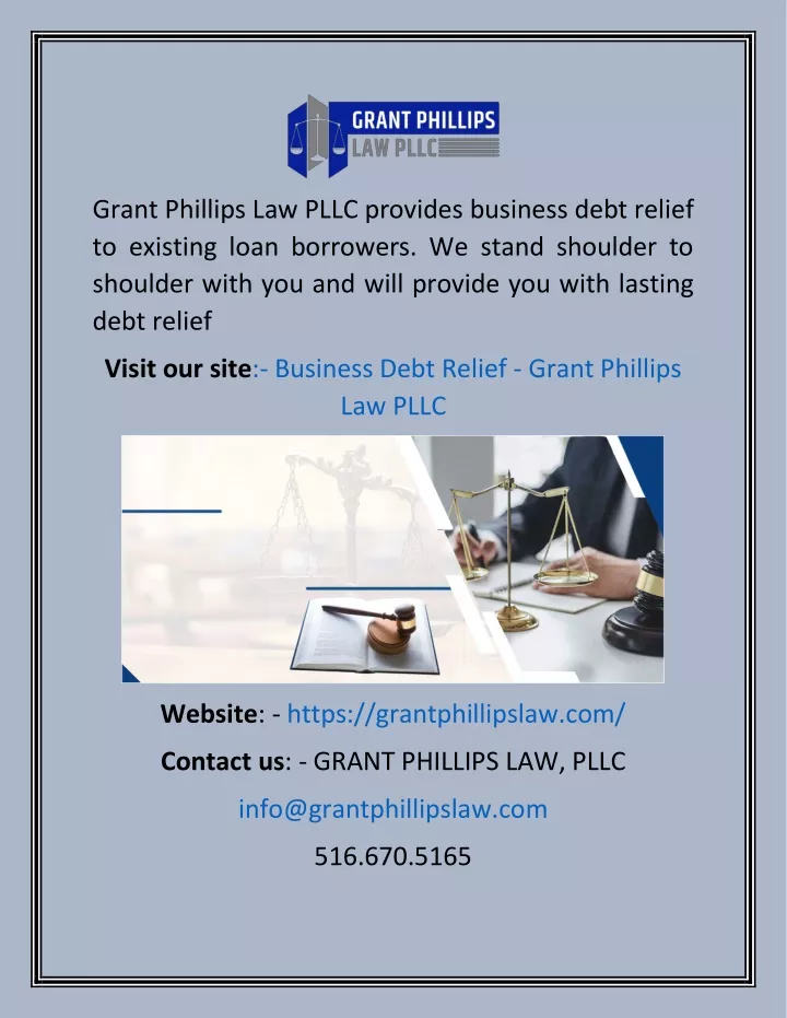 grant phillips law pllc provides business debt