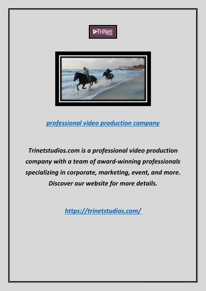 professional video production company