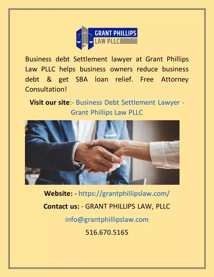 business debt settlement lawyer at grant phillips