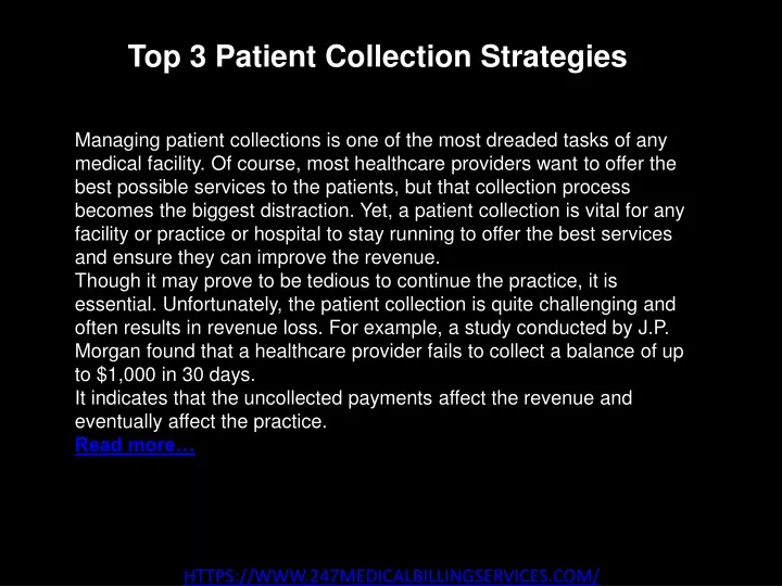 top 3 patient collection strategies