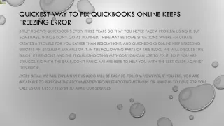 quickest way to fix quickbooks online keeps freezing error