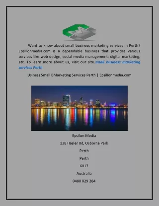 Small Business Marketing Services Perth  Epsillonmedia.com