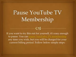 pause youtube tv membership