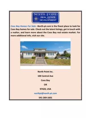 Coos Bay Homes For Sale | North-pt.com