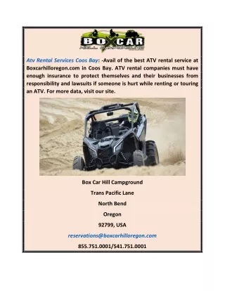 Atv Rental Services Coos Bay | Boxcarhilloregon.com