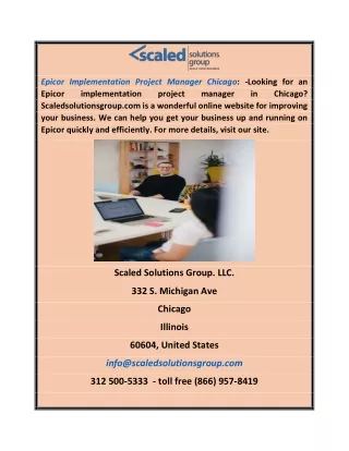Epicor Implementation Project Manager Chicago | Scaledsolutionsgroup.com