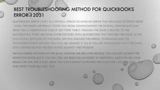 best troubleshooting method for quickbooks error 12031
