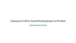 _ducted heating repairs in Werribee