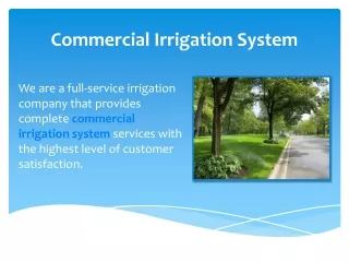 Commercial Irrigation System