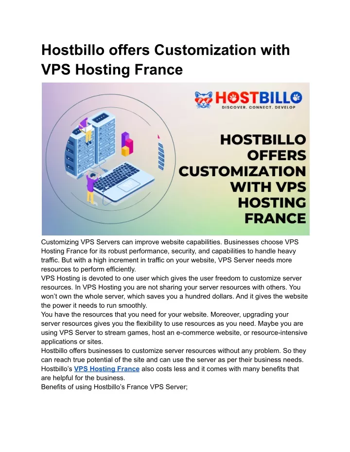 hostbillo offers customization with vps hosting