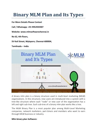 binary mlm plan and its types