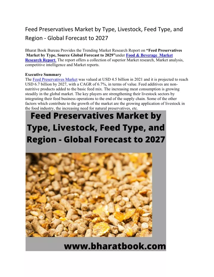 feed preservatives market by type livestock feed