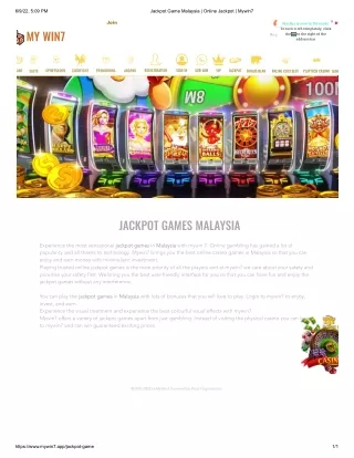 Earn Cash with Top Jackpot Game Malaysia - Mywin7