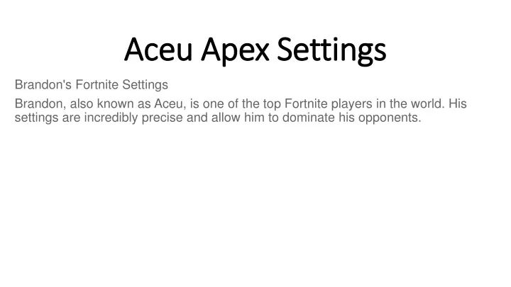 aceu apex settings