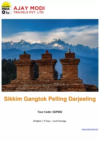 Book Sikkim Gangtok Pelling Tour Packages at the Best Price