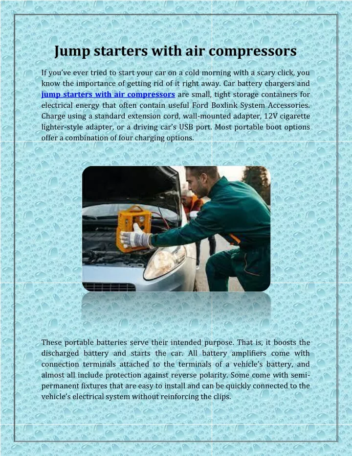 jump starters with air compressors
