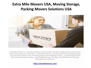 Extra Mile Movers USA, Moving Storage, Packing Movers Solutions USA