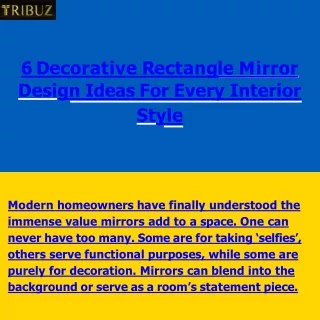 6 Decorative Rectangle Mirror Design Ideas For Every Interior Style