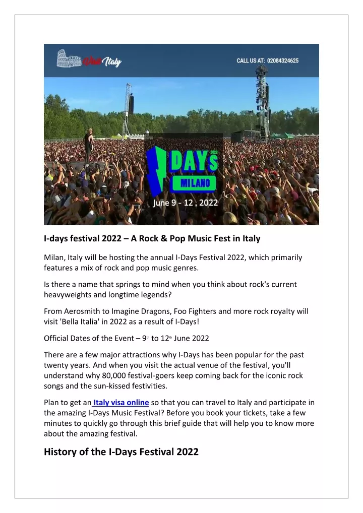 i days festival 2022 a rock pop music fest