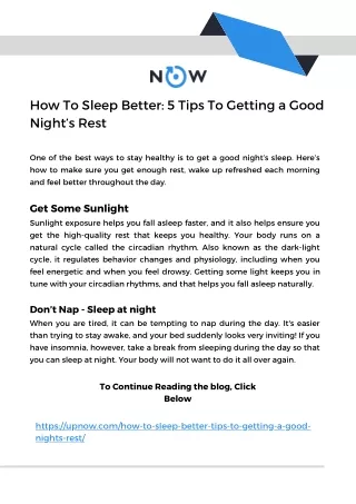 how to sleep better 5 tips to getting a good
