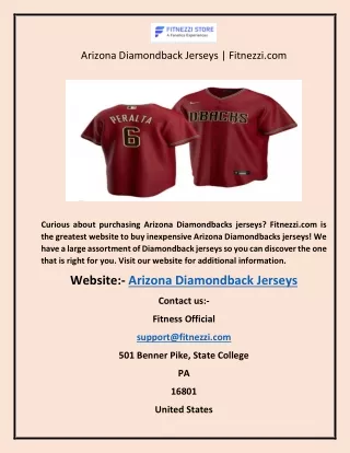Arizona Diamondback Jerseys  Fitnezzi