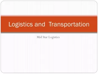 logistics and transportation