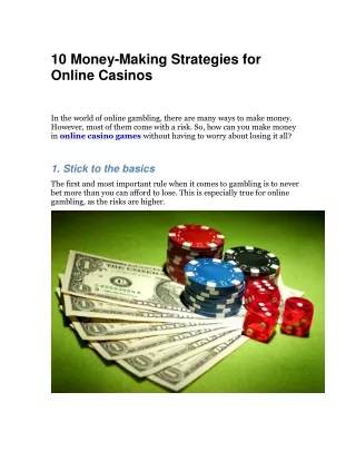 10 Money-Making Strategies for Online Casinos