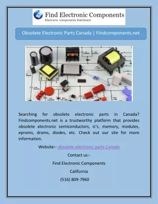 Obsolete Electronic Parts Canada | Findcomponents.net