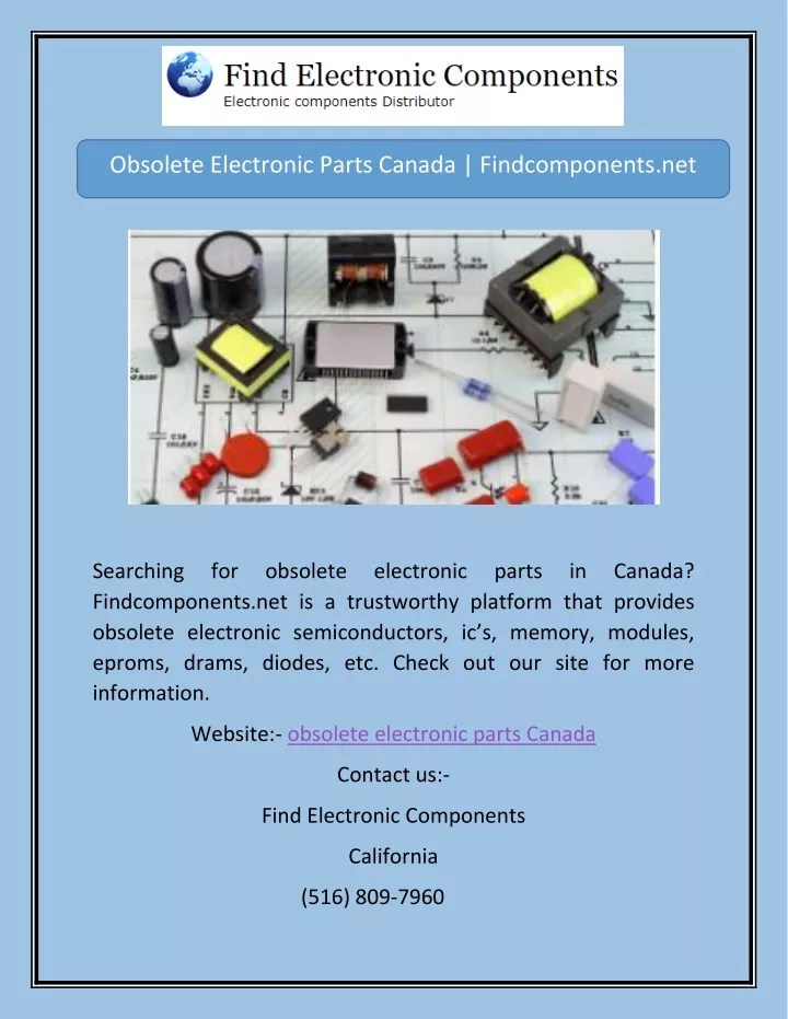 obsolete electronic parts canada findcomponents