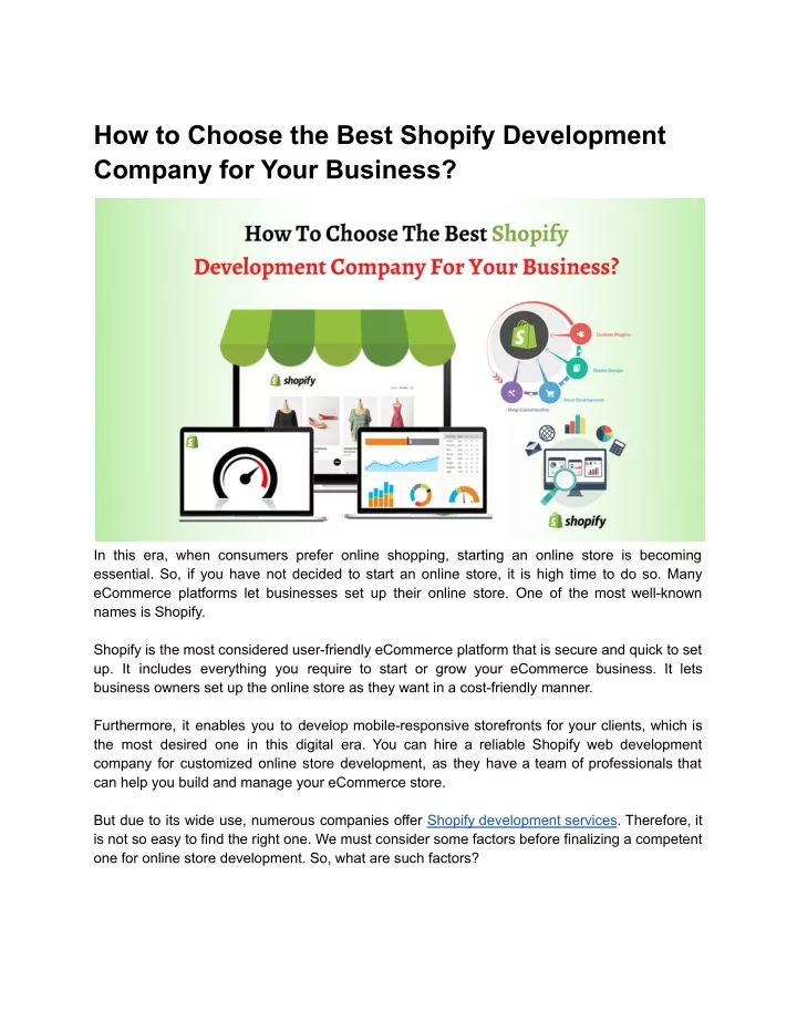 how to choose the best shopify development