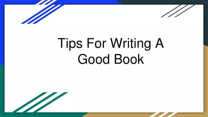 tips for writing a good book
