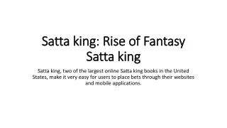 Satta king Rise of Fantasy Satta king
