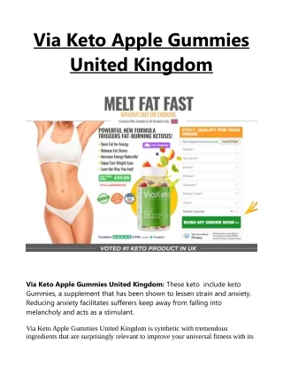 Are You Ready To Via Keto Apple Gummies UK? Here'S How
