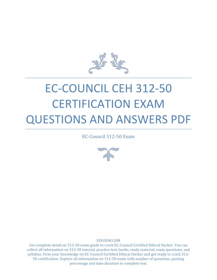 ec council ceh 312 50 certification exam