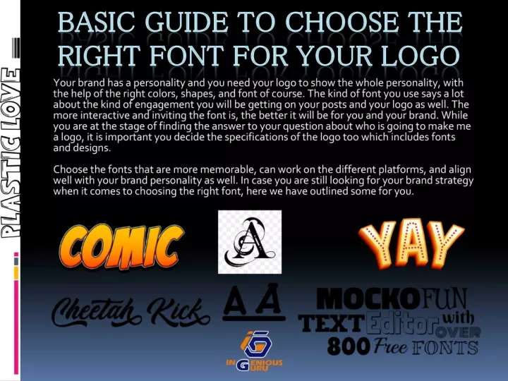 basic guide to choose the right font for your logo