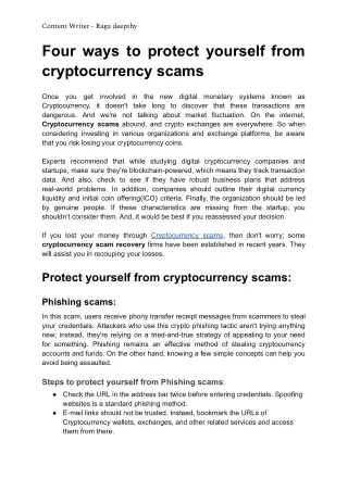Four ways to protect yourself from cryptocurrency scams