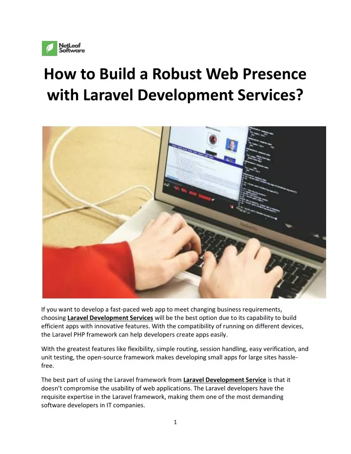 how to build a robust web presence with laravel