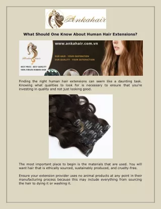 What Should One Know About Human Hair Extensions?