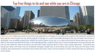 Top free things to do and see while you are in Chicago