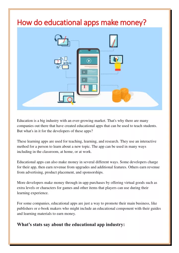 how do educational apps make money