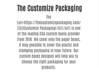 the customize packaging the url https
