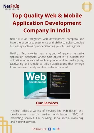 top quality web mobile application development
