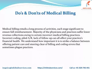 do s don ts of medical billing