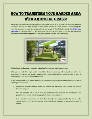 how to transform your garden area